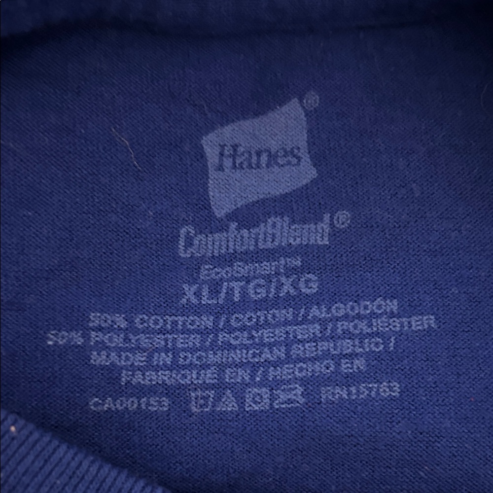 Hanes ComfortBlend Navy T-Shirt - Picture 2 of 3